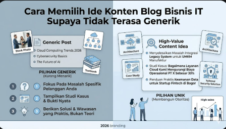 Cara Memilih Ide Konten Blog untuk Bisnis IT Supaya Tidak Terasa Generik